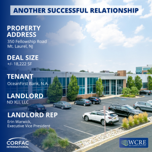 WCRE Completes Office Lease in Mt. Laurel, NJ